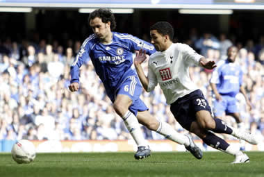 Aaron Lennon and Ricardo Carvalho chase a ball during last season's FA Cup game at Stamford Bridge