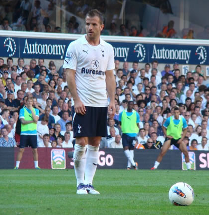 Rafael van der Vaart lines up a free kick in  our win against Arsenal at White Hart Lane on 2nd October