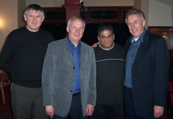 Your webmaster is pictured alongside Phil Beal, Spurs Odyssey member Cassim Patel, and Martin Chivers