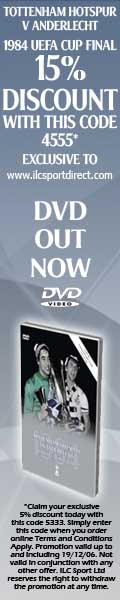 Get 15% off the price of the 2 Disc DVD of Spurs 1984 UEFA Cup victory, by quoting the Spurs Odyssey code of 4555
