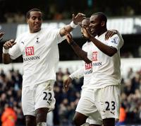 Darren Bent scored Spurs fourth goal in the dying seconds of the game.