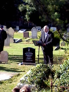 Steven Ripsher (representing the Ripsher family) addresses those present at the service