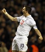 Robbie Keane celebrates the first of his two goals in our home game this season against Birmingham, but it turned out to be a sad afternoon as he saw red later, and Spurs lost