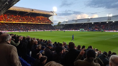 The view for this away fan at Selhurst Park tonight