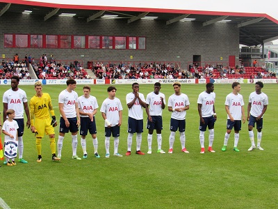 The Spurs team line-up at Ebbsfleet