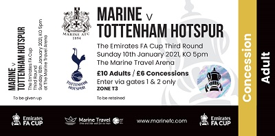 Virtual match ticket Marine v Spurs