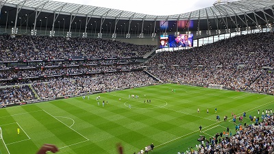 Flags were waved before the game and at the final whistle, as shown here