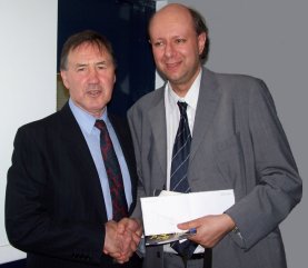 Keith Burkinshaw is photographed with Bruce Lewis