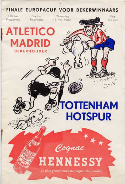 The programme for Spurs' historic ECWC final win in 1963!